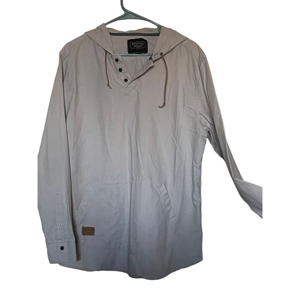 Dravus Mens Grey Paramount Quality Casual Hooded Kangaroo Pocket Jacket Large
